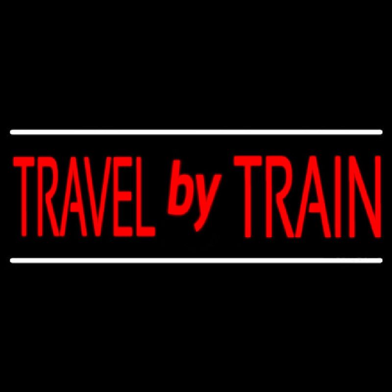 Travel By Train Neon Skilt