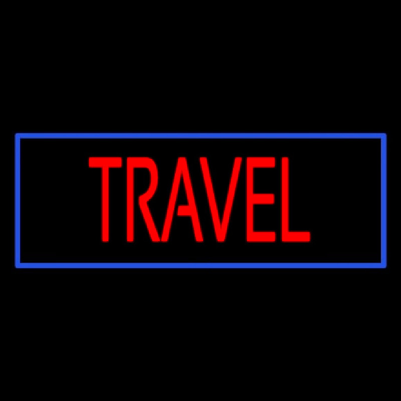 Travel With Border Neon Skilt