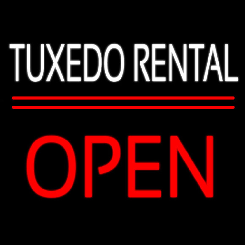 Tu edo Rental Block Open Neon Skilt