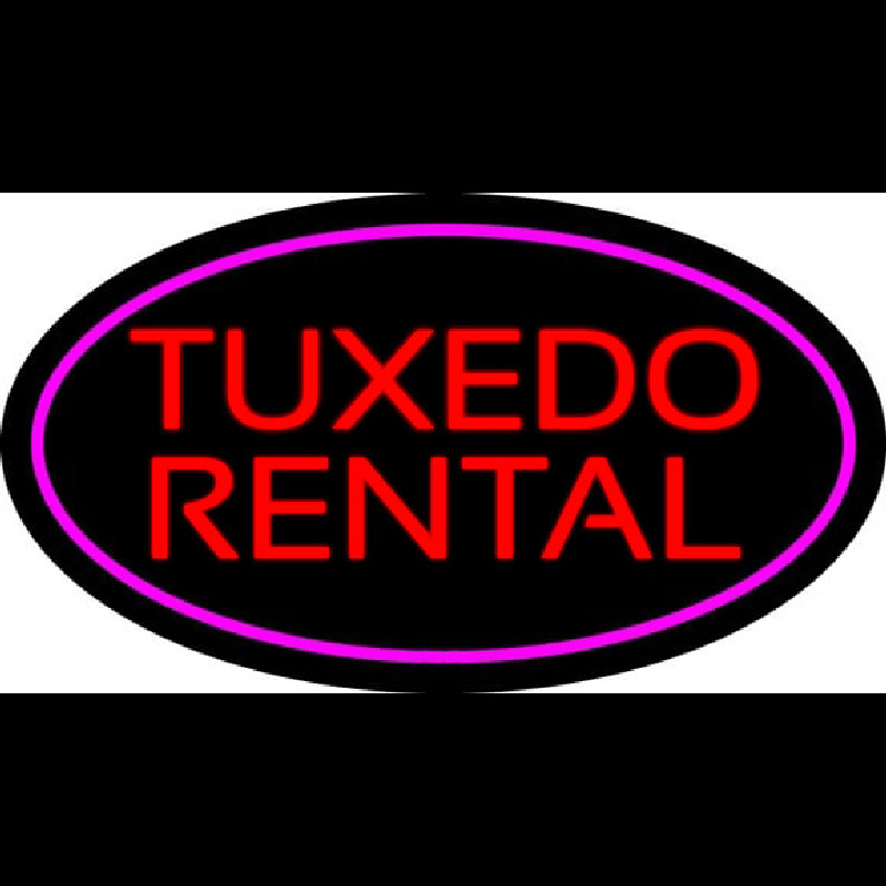 Tu edo Rental Oval Purple Neon Skilt