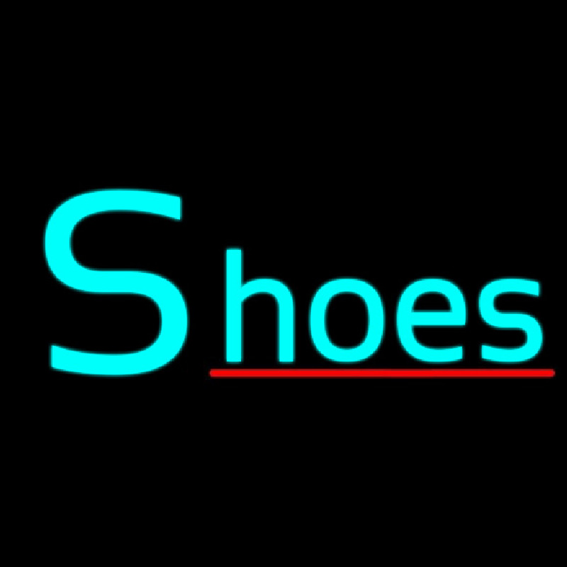 Turquoise Shoes Red Line Neon Skilt