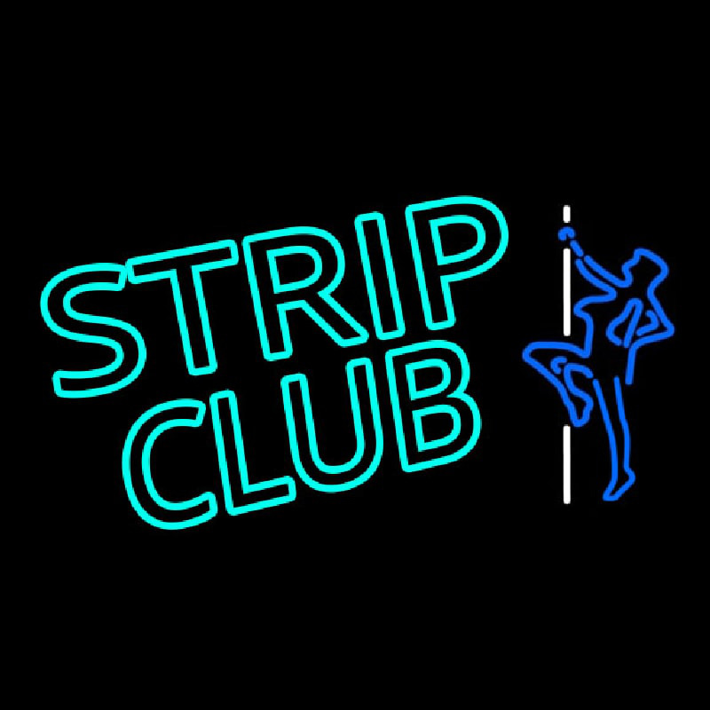 Turquoise Strip Club Neon Skilt