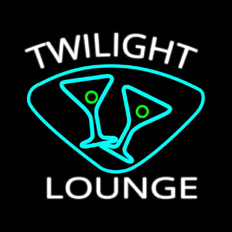 Twilight Lounge With Martini Glasses Real Neon Glass Tube Neon Skilt