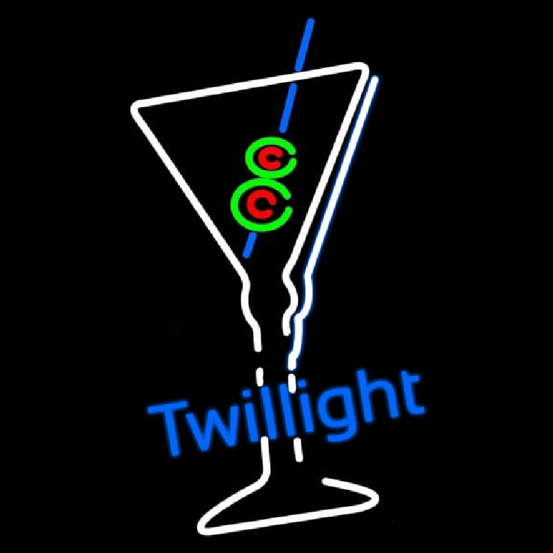 Twilight Martini Glass Bar Neon Skilt