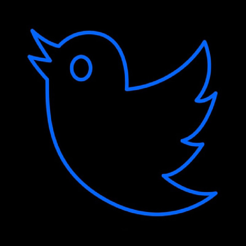 Twitter Bird Logo Neon Skilt