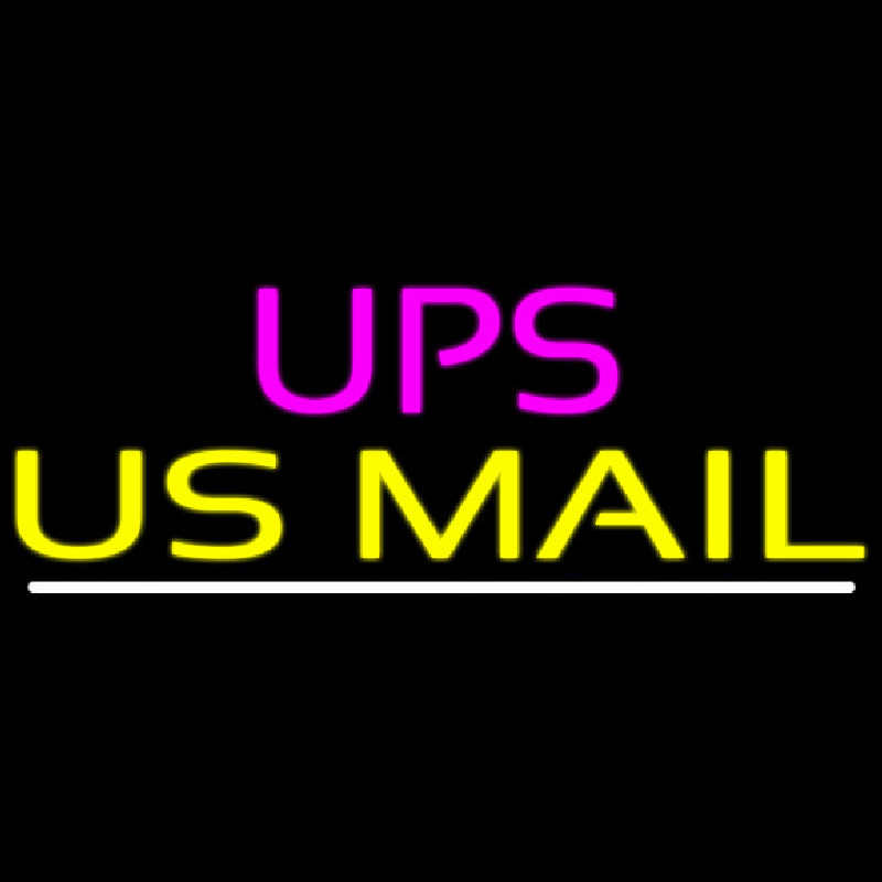 Ups Us Mail White Line Neon Skilt