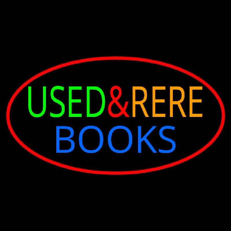 Used And Rare Books Neon Skilt