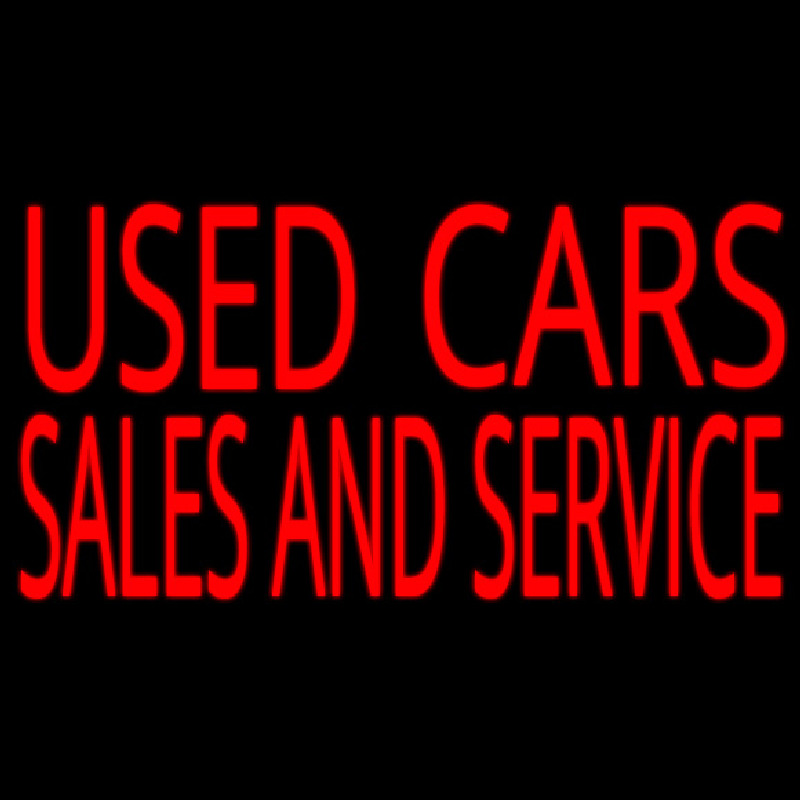 Used Cars Sales And Service Neon Skilt