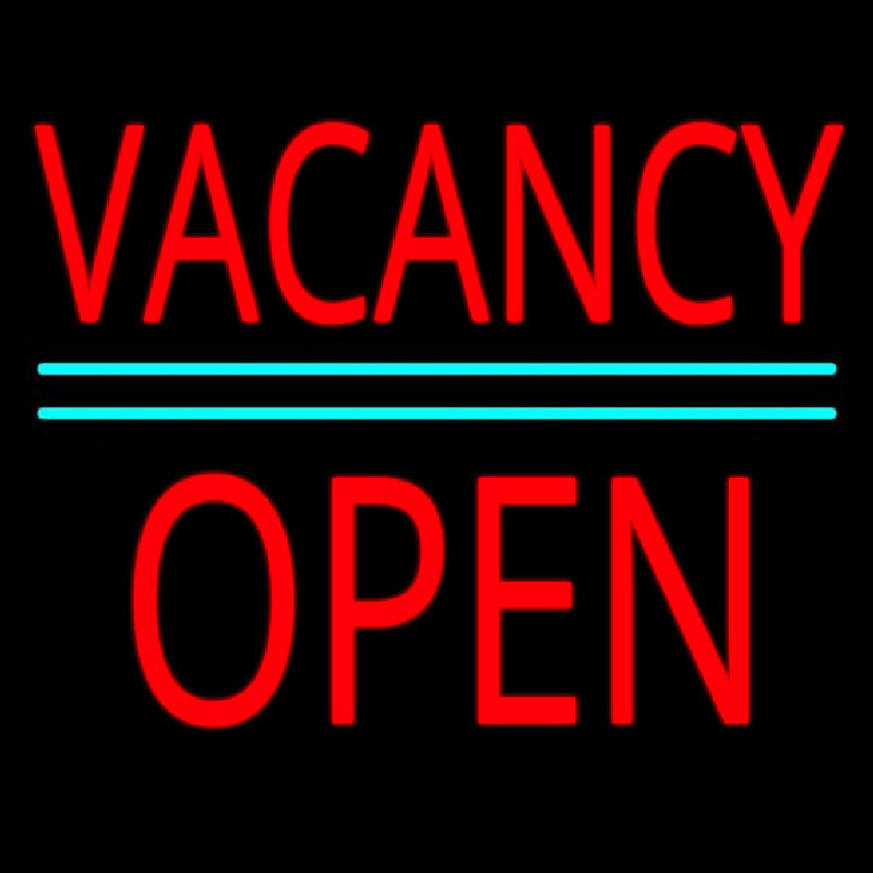 Vacancy Block Open Green Line Neon Skilt