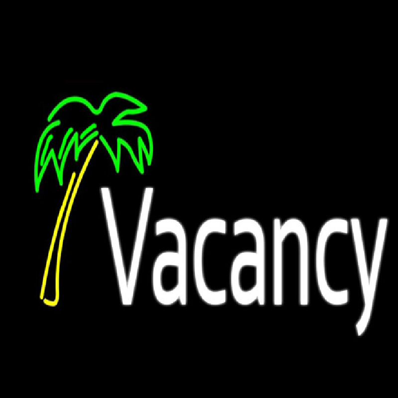 Vacancy With Tree Neon Skilt