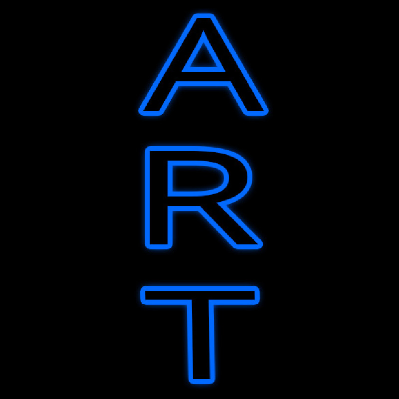 Vertical Blue Double Stroke Art Neon Skilt