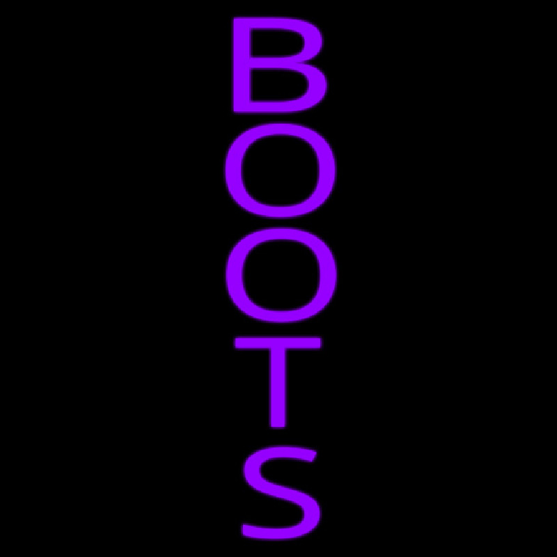 Vertical Purple Boots Neon Skilt