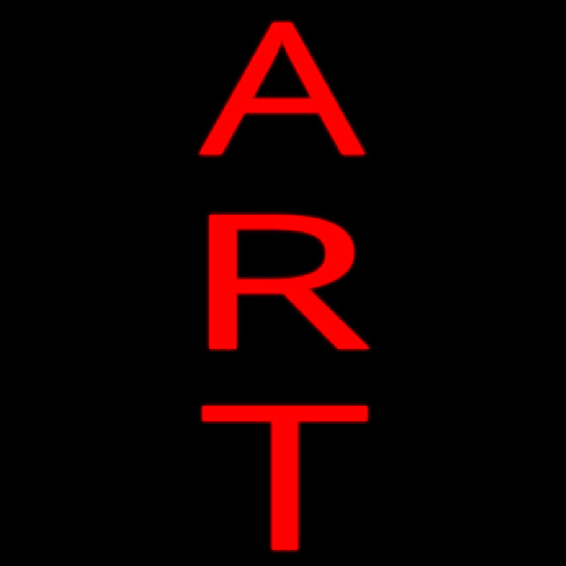 Vertical Red Art Neon Skilt