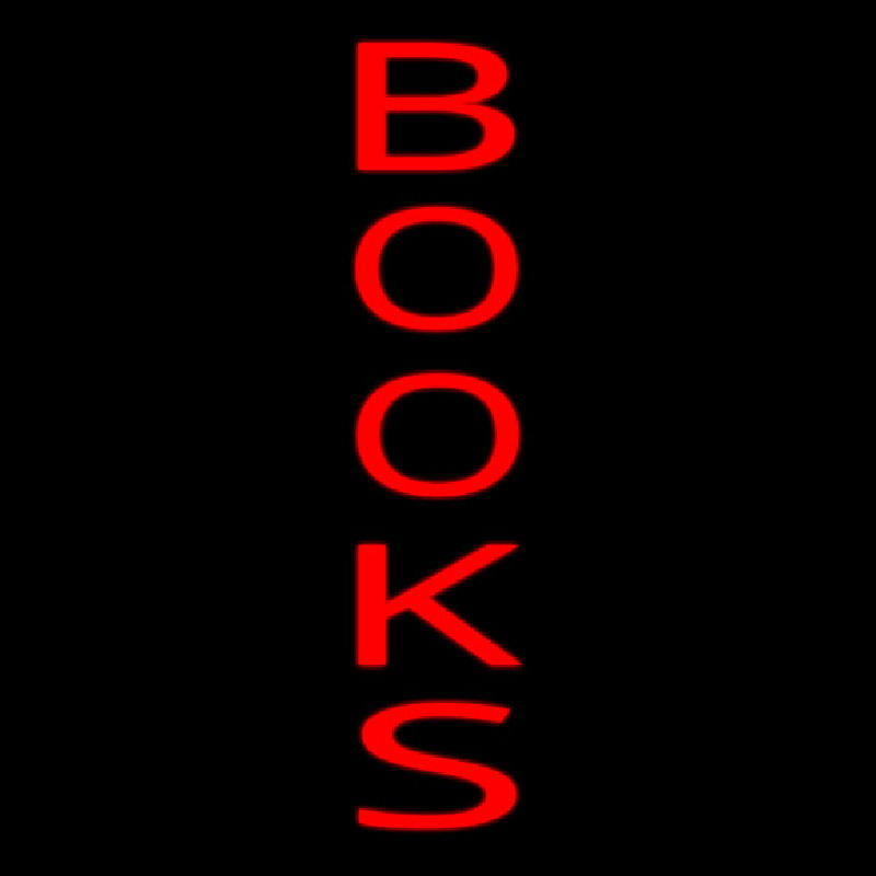 Vertical Red Books Neon Skilt