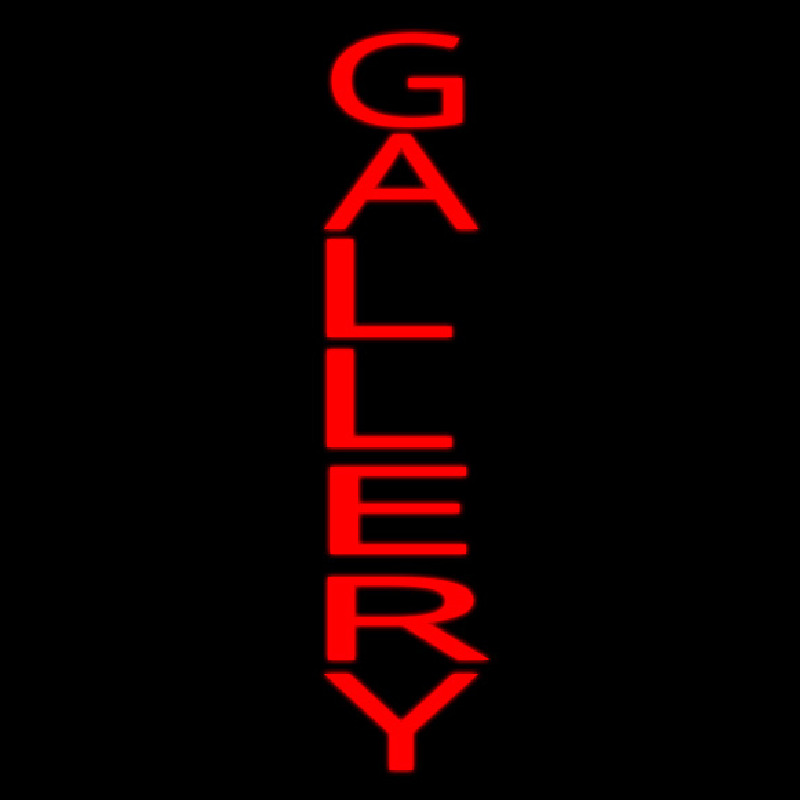 Vertical Red Gallery Neon Skilt