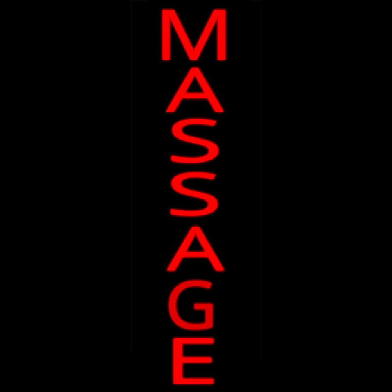 Vertical Red Massage Neon Skilt