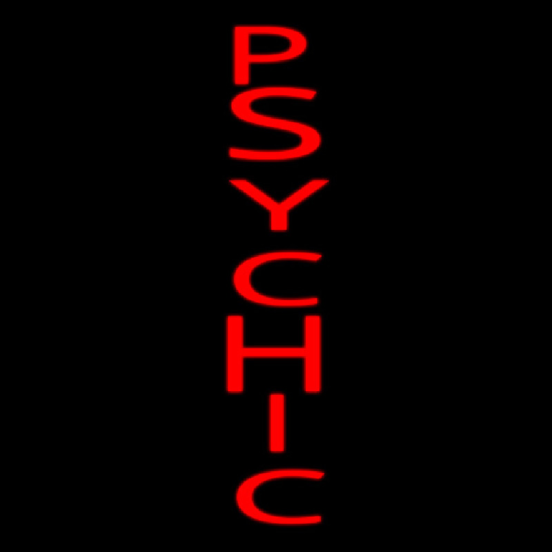 Vertical Red Psychic Neon Skilt