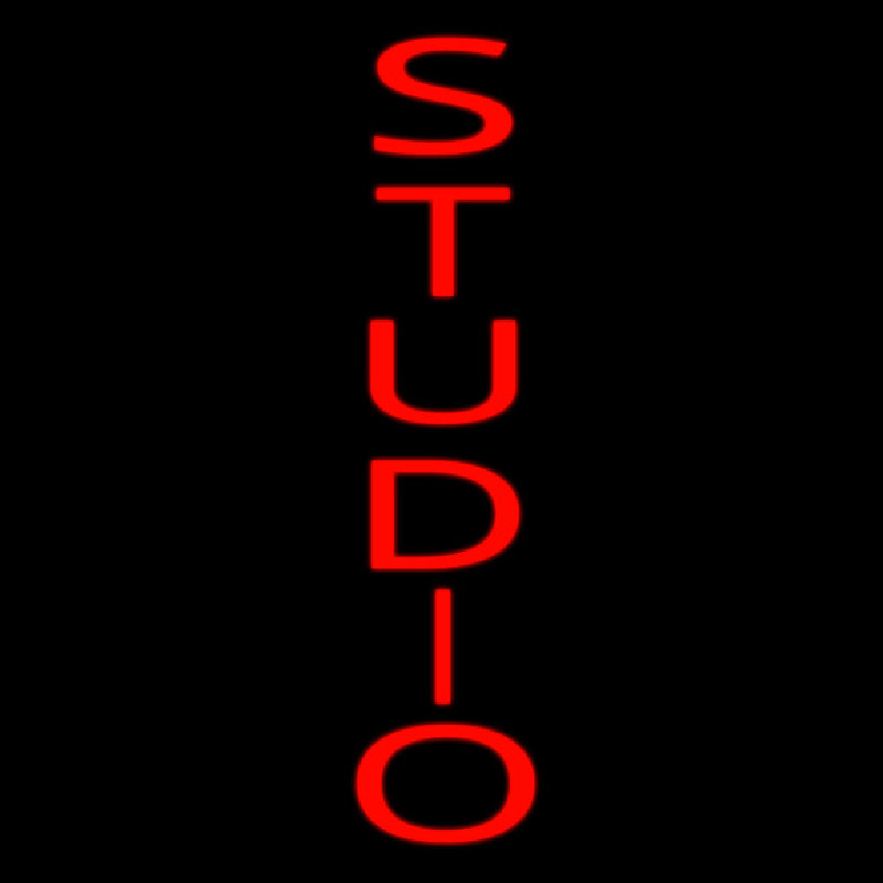 Vertical Red Studio Neon Skilt