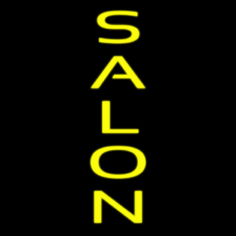 Vertical Yellow Salon Neon Skilt