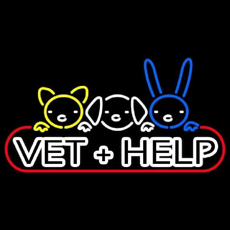 Vet Help Neon Skilt