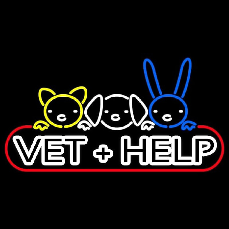 Vet Help Neon Skilt