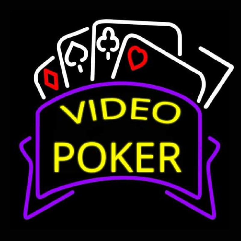 Video Poker Neon Skilt