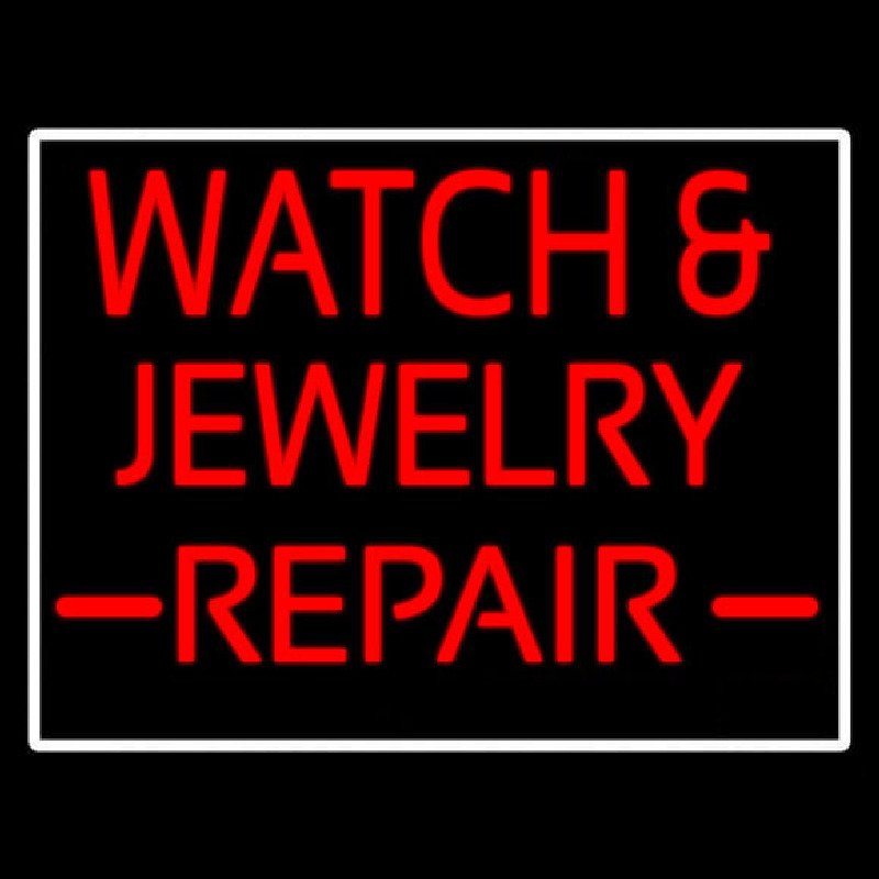 Watch And Jewelry Repair Red Neon Skilt