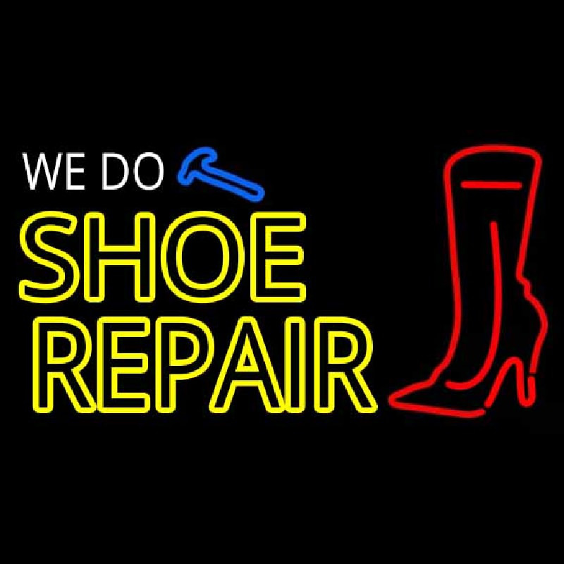 We Do Shoe Repair Neon Skilt