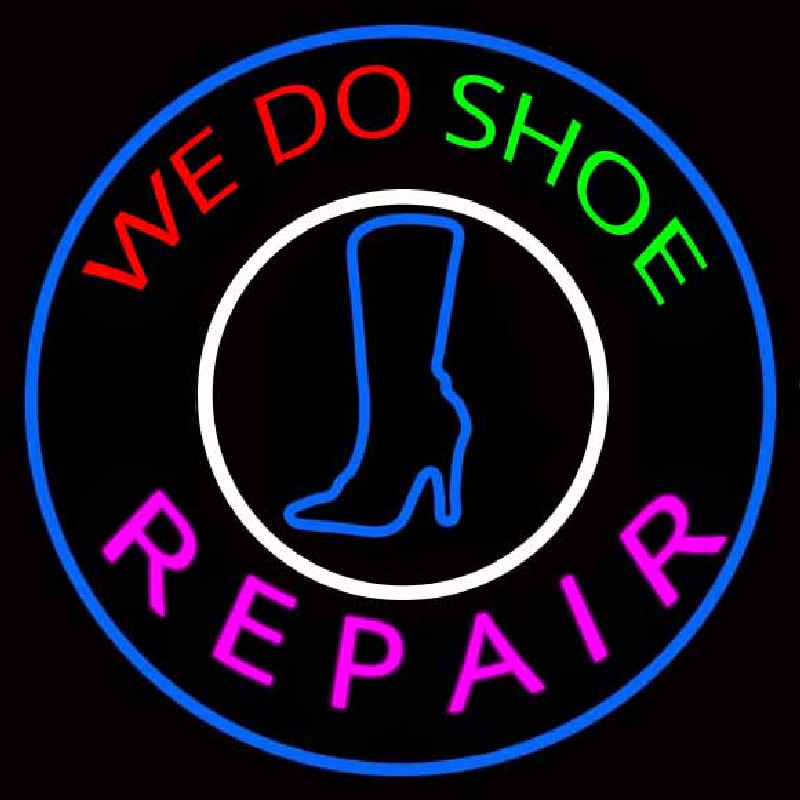 We Do Shoe Repair Neon Skilt