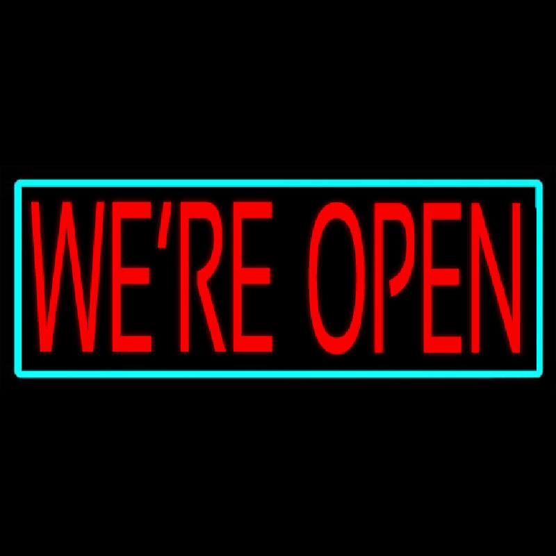 We Re Open Neon Skilt