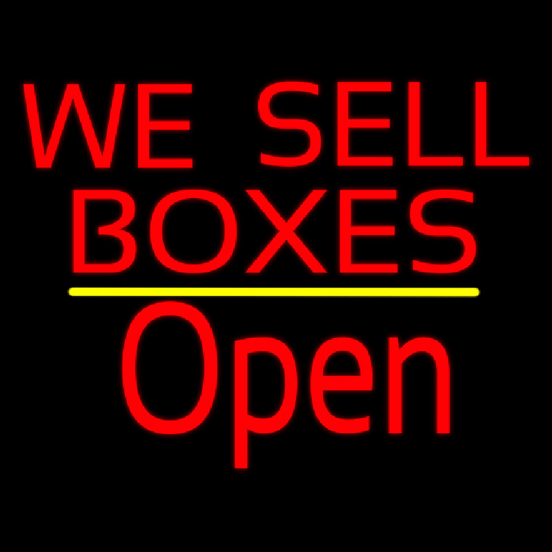 We Sell Bo es Script1 Open Yellow Line Neon Skilt