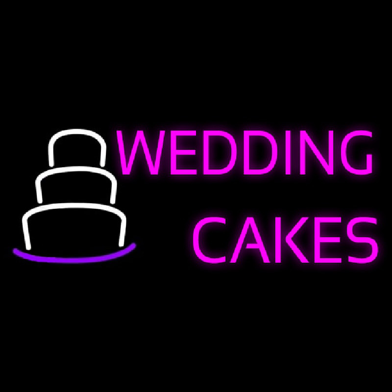 Wedding Cakes In Pink Neon Skilt