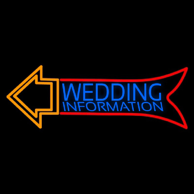 Wedding Information Neon Skilt