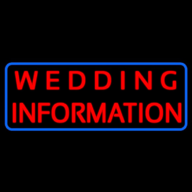 Wedding Information Neon Skilt