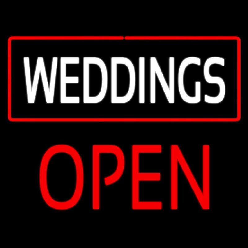 Weddings Block Open Red Neon Skilt