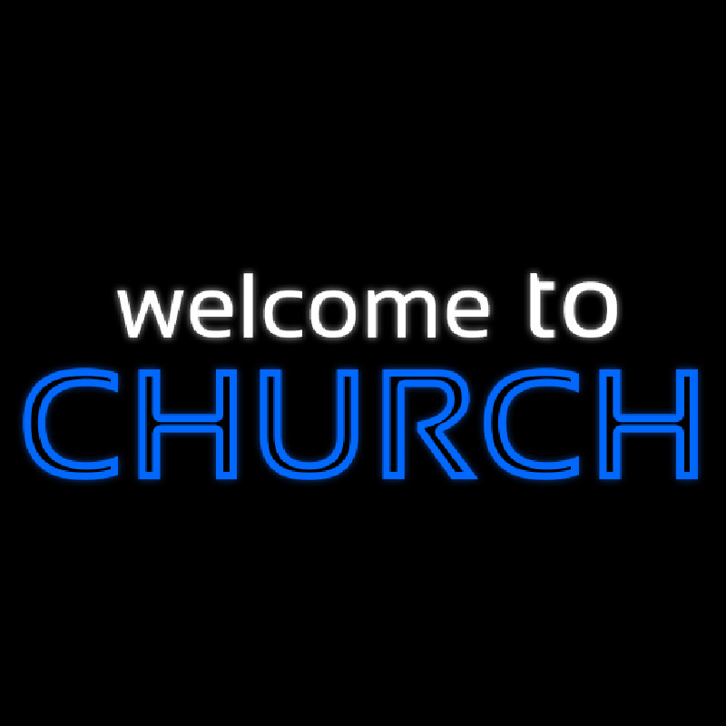 Welcome To Church Neon Skilt