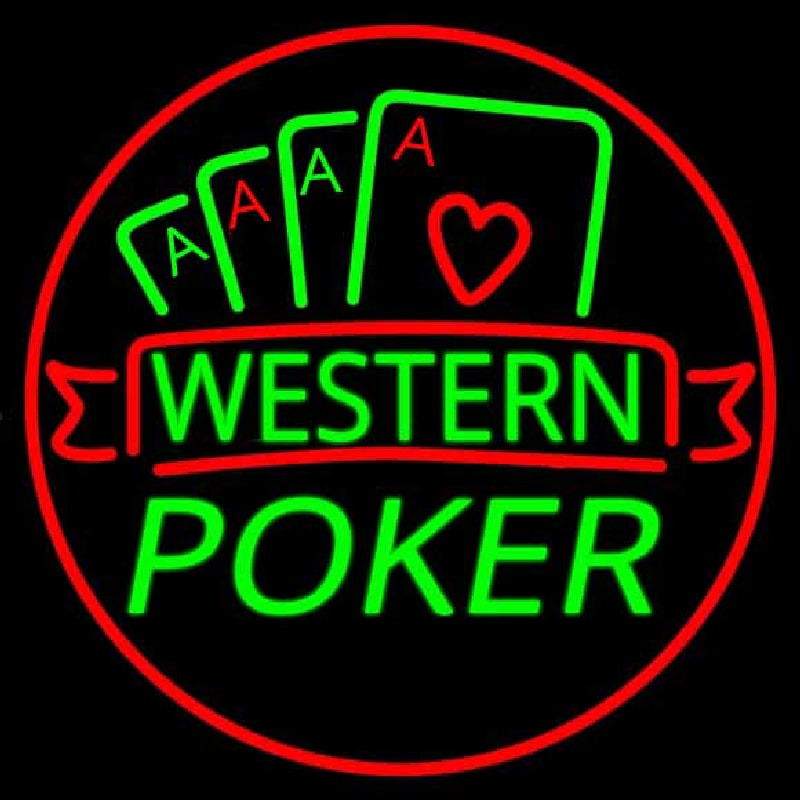 Western Poker 2 Neon Skilt