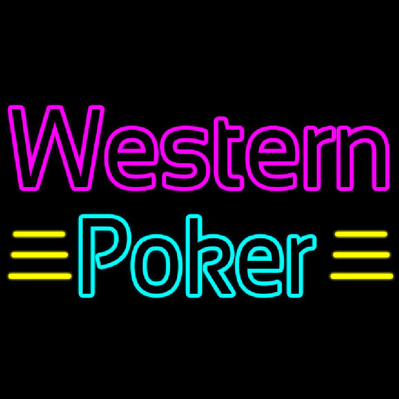 Western Poker 3 Neon Skilt