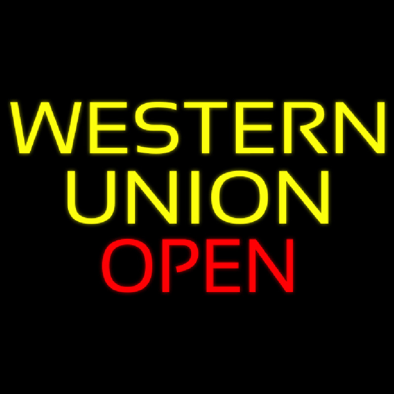 Western Union Open Neon Skilt