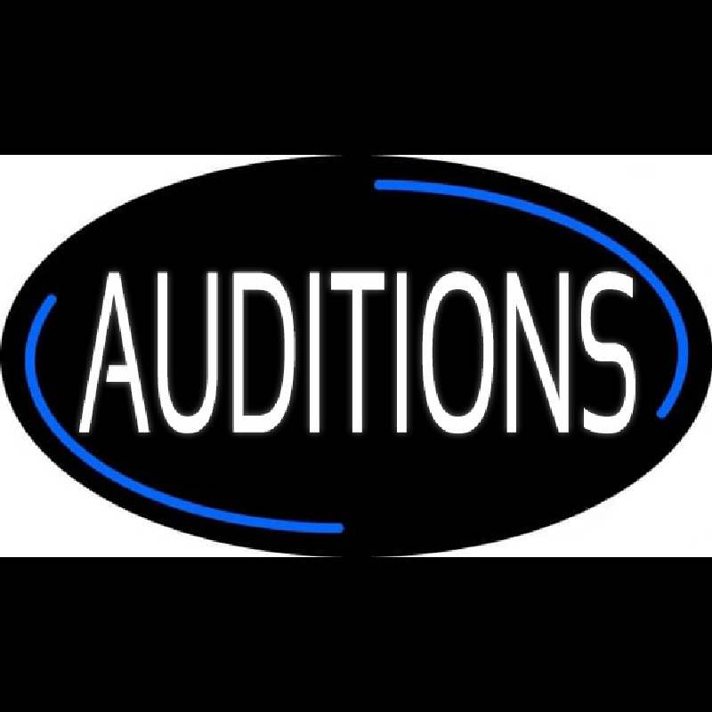 White Auditions Neon Skilt