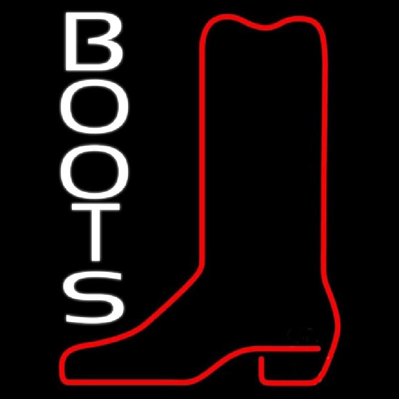 White Boots Neon Skilt