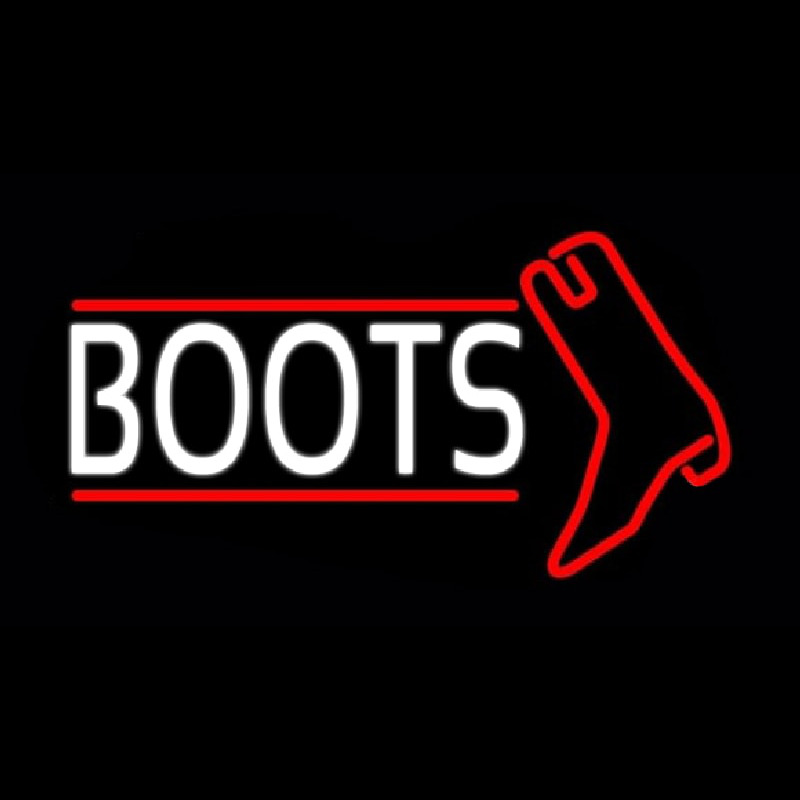 White Boots With Logo Neon Skilt