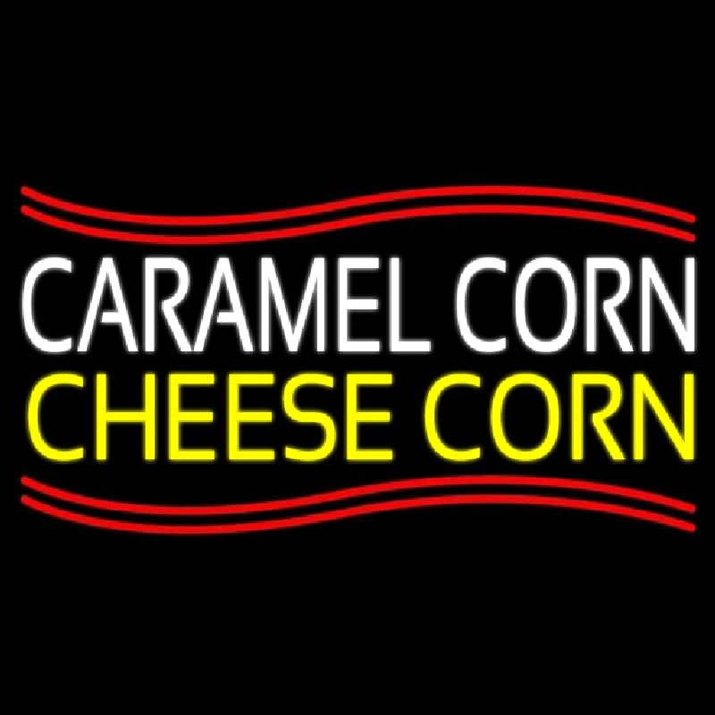 White Caramel Corn Yellow Cheese Corn Neon Skilt