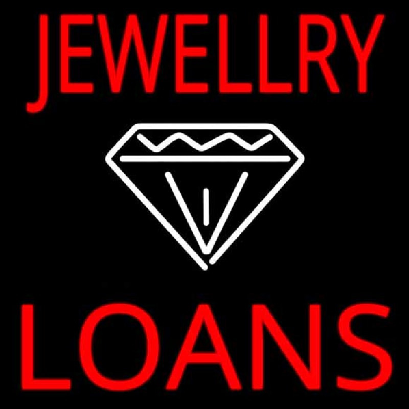 White Diamond Jewelry Loans Neon Skilt