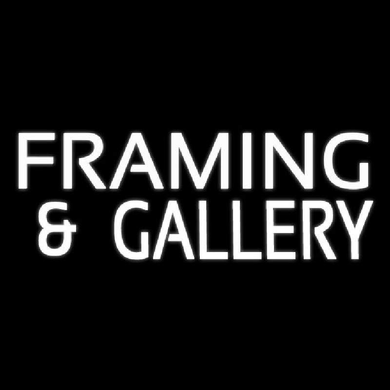 White Framing And Gallery Neon Skilt