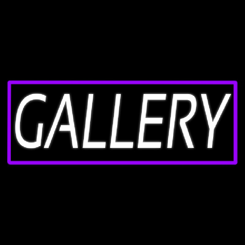 White Gallery With Border Neon Skilt