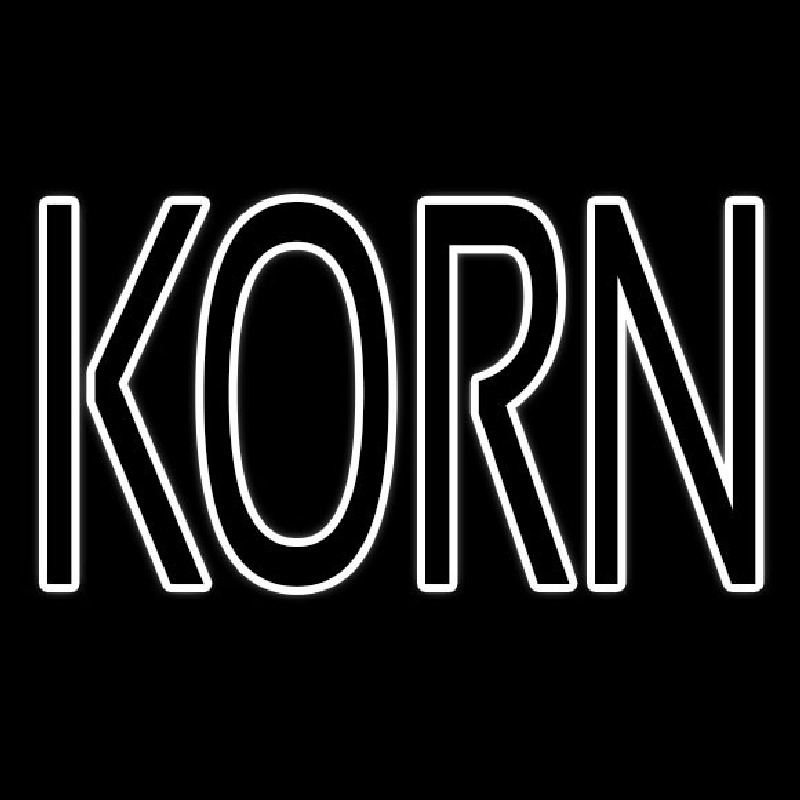 White Korn Neon Skilt