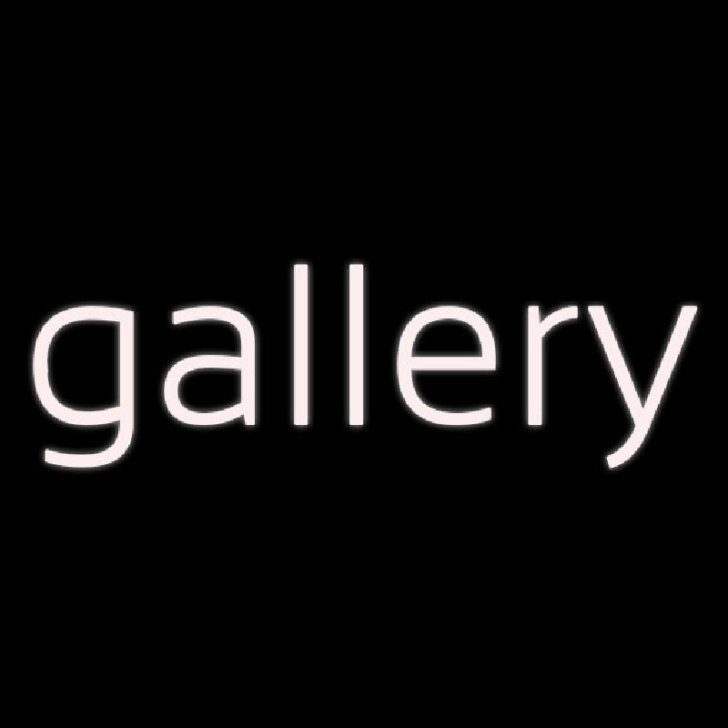 White Letters Gallery Neon Skilt