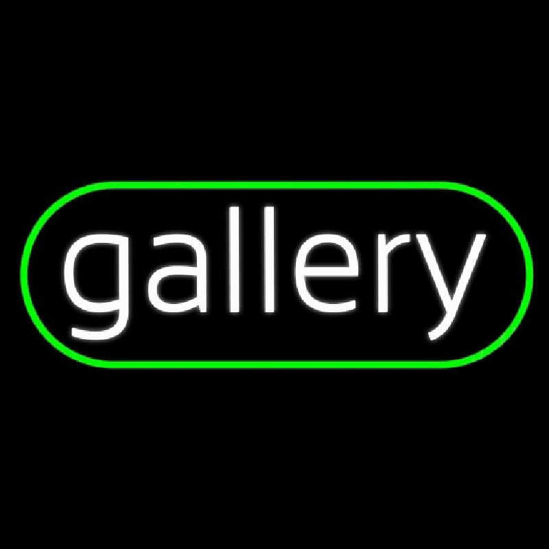 White Letters Gallery With Border Neon Skilt