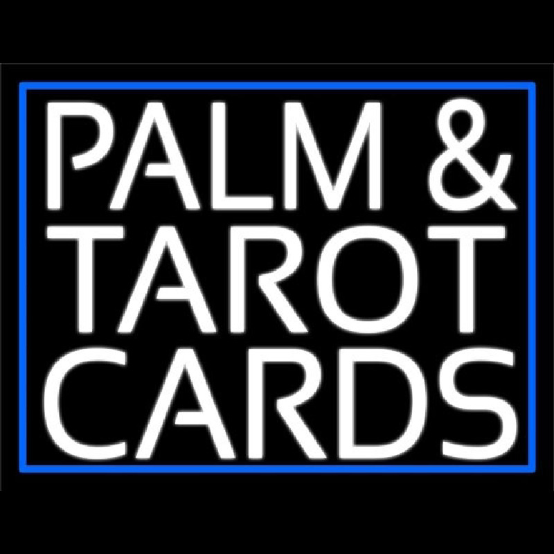 White Palm And Tarot Cards Block Neon Skilt